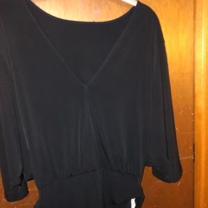 BLACK SHEER Quarter sleeve one piece